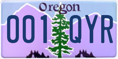 OR license plate 001QYR