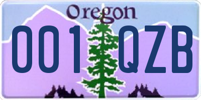 OR license plate 001QZB