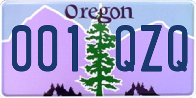 OR license plate 001QZQ