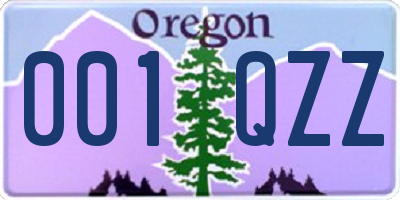 OR license plate 001QZZ