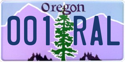 OR license plate 001RAL