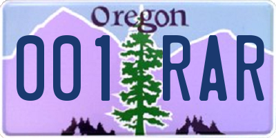 OR license plate 001RAR