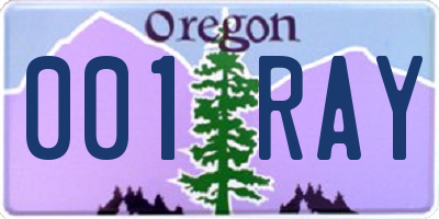 OR license plate 001RAY