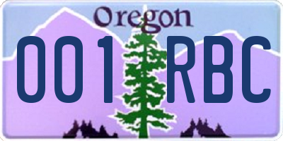 OR license plate 001RBC