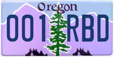 OR license plate 001RBD