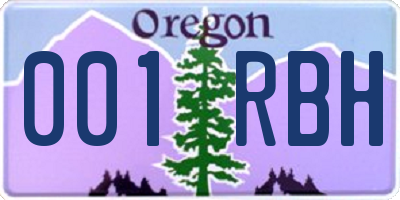 OR license plate 001RBH