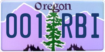 OR license plate 001RBI