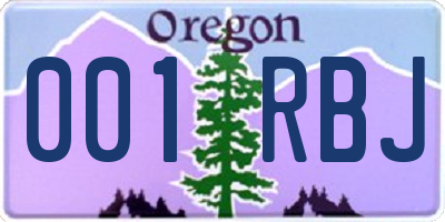 OR license plate 001RBJ