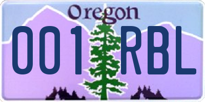 OR license plate 001RBL