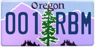 OR license plate 001RBM