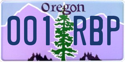 OR license plate 001RBP