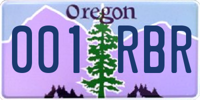 OR license plate 001RBR