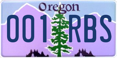 OR license plate 001RBS