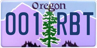 OR license plate 001RBT