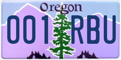 OR license plate 001RBU