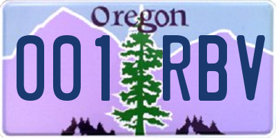 OR license plate 001RBV