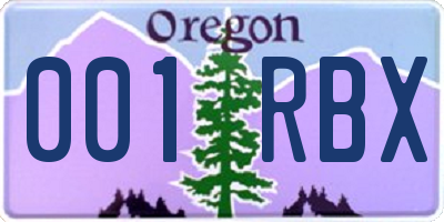 OR license plate 001RBX