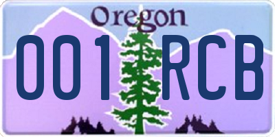 OR license plate 001RCB