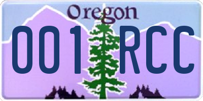 OR license plate 001RCC