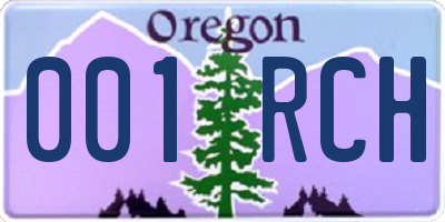 OR license plate 001RCH