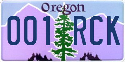 OR license plate 001RCK