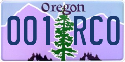 OR license plate 001RCO