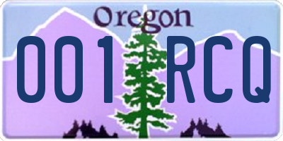 OR license plate 001RCQ