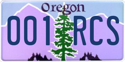 OR license plate 001RCS