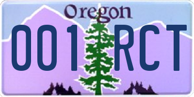OR license plate 001RCT