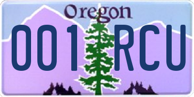 OR license plate 001RCU