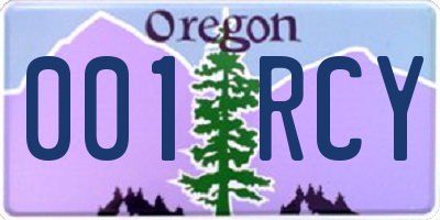 OR license plate 001RCY