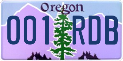 OR license plate 001RDB