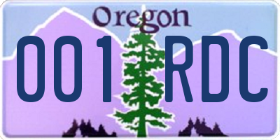 OR license plate 001RDC