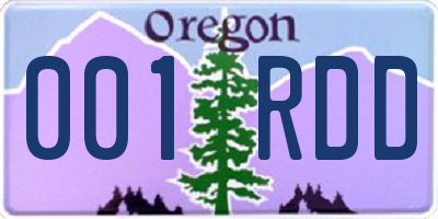 OR license plate 001RDD