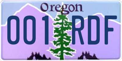 OR license plate 001RDF