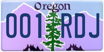 OR license plate 001RDJ