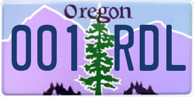 OR license plate 001RDL