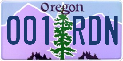 OR license plate 001RDN