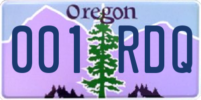 OR license plate 001RDQ