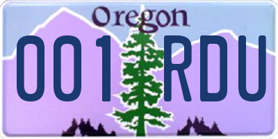 OR license plate 001RDU