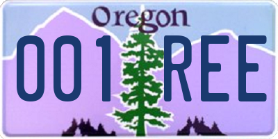 OR license plate 001REE