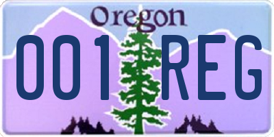 OR license plate 001REG