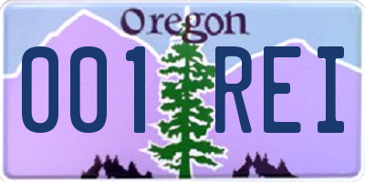 OR license plate 001REI