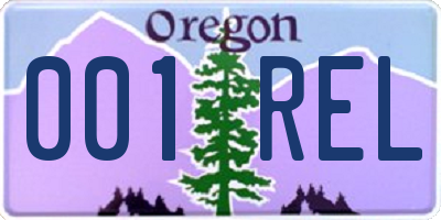 OR license plate 001REL
