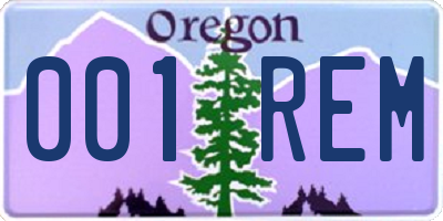 OR license plate 001REM