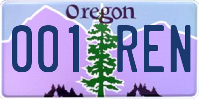 OR license plate 001REN