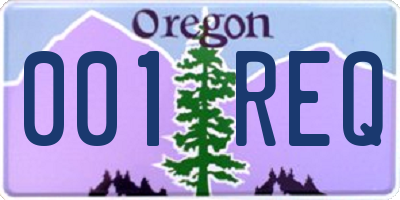 OR license plate 001REQ