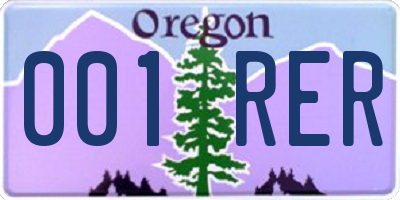 OR license plate 001RER