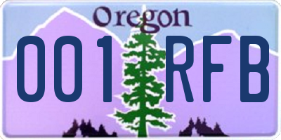 OR license plate 001RFB