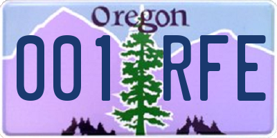 OR license plate 001RFE